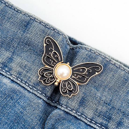 Утягивающие пояса для брюк, пуговицы-бабочки, цветки, не требующие шитья, булавки, регулируемая пряжка для талии, удлинитель для брюк, зажим для талии для свободных джинсов, юбок