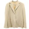 Made In Italy Silk Blend Tailored Jacket 44 Beige Blazer Women Used