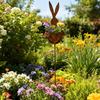 1/2Pcs Easter Bunny Planter Decoration Outdoor Patio Pathway Rusty Yard Lawn Garden Stake Metal Rabbit Flowerpot