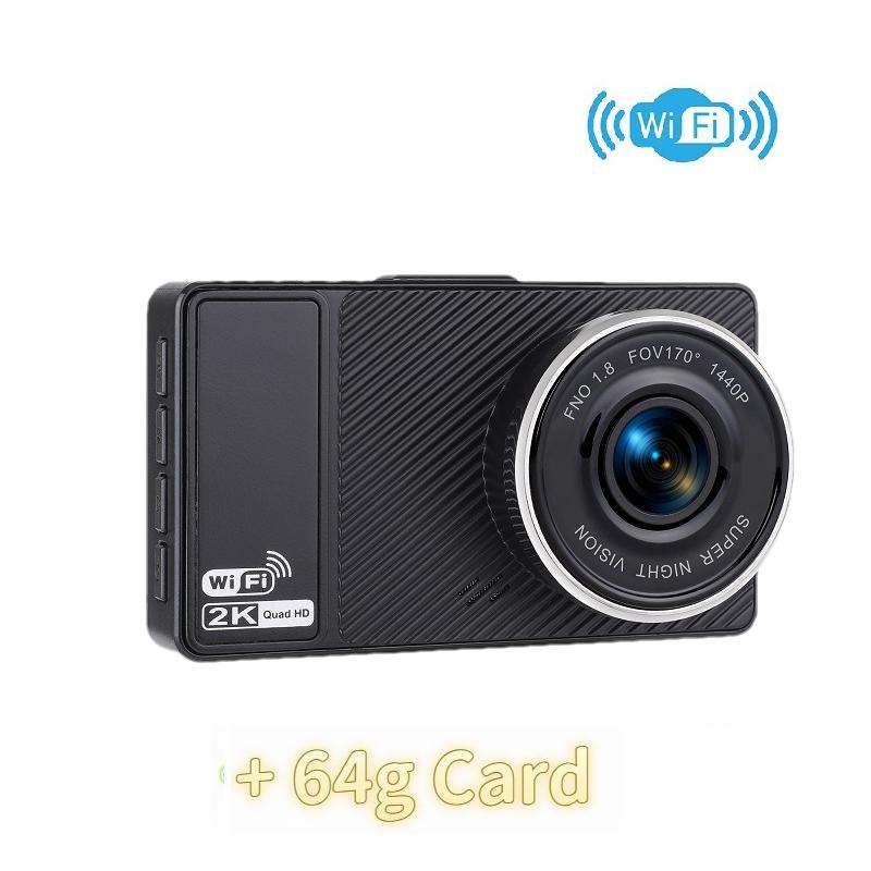 3-дюймовая HD видеорегистратор, двухлинзовый 2K+1080 WiFi двухканальный автомобильный регистратор