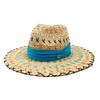 Summer Straw Hat Pearl Pin Women's Summer Seaside Sunshade Hollow Groove Flat Top Straw Hat  Sombrero
