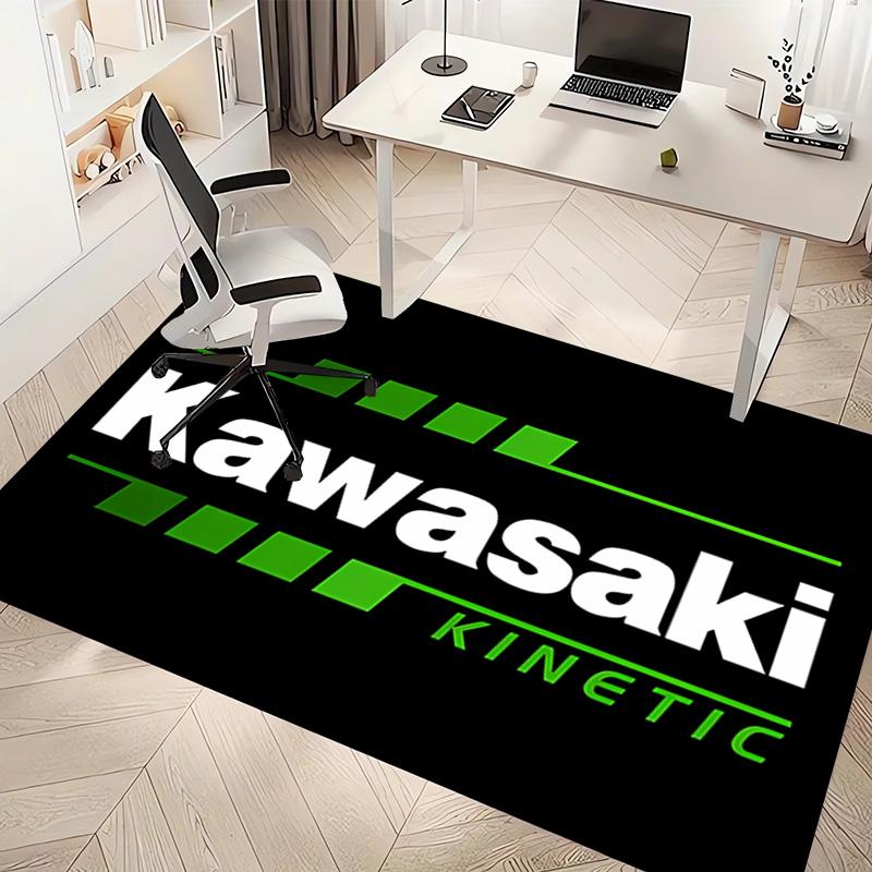 1pc Kawasaki Ninja Print Area Rug - Soft, Washable Non-Slip Indoor Mat, Living Room, Home Office Decorative Rug,Office Decorative