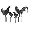Металлические садовые колышки Петух Курица с цыплятами Наружное искусство Животные Декорации Внешний декор Двор Садовые украшения