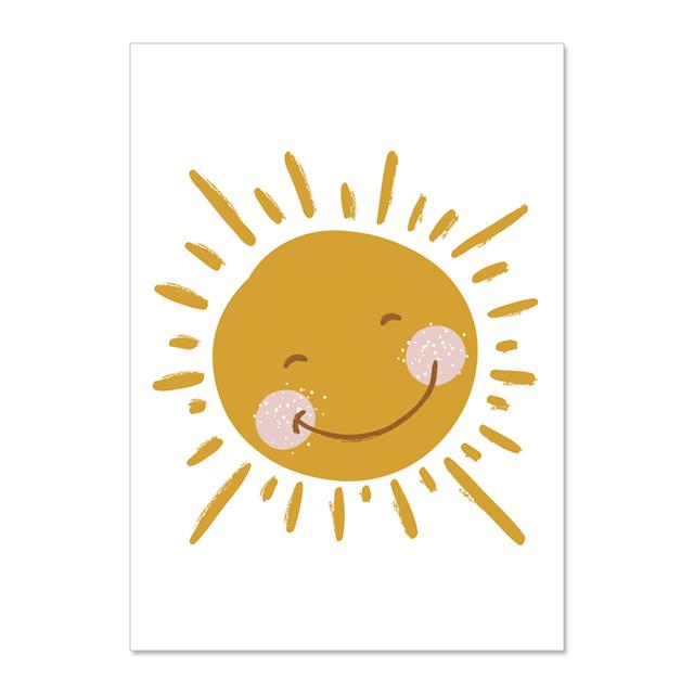 Colorful Alphabet Rainbow Sun Rabbit  Wall Art Canvas Painting Nordic Posters And Prints Wall Pictures For Baby Kids Room Decor No Frame