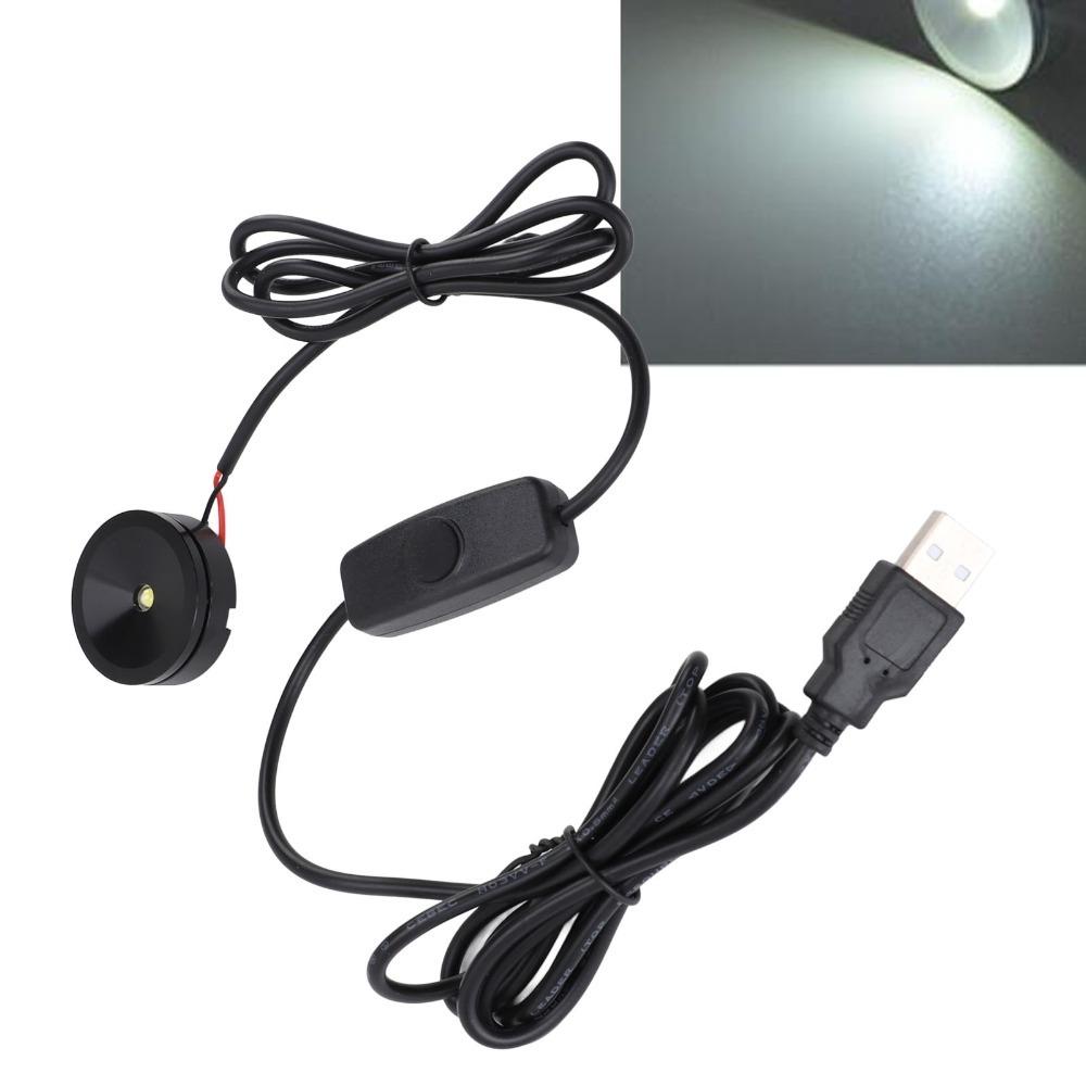 2pcs 6.6ft Cable USB Mini Spotlights 5V Small Spot Lights LED Spotlights Display Cabinets