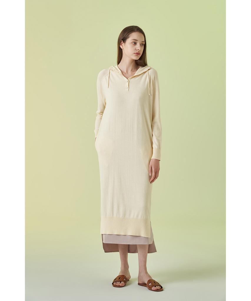 Iolo Organic Hooded Dress_Ivory