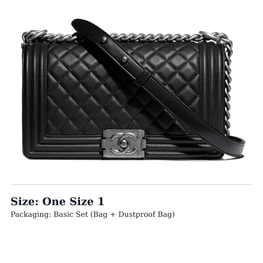 CHANEL Leboy Calfskin Shoulder Bag, Crossbody Bag Medium Unisex Black A67086-Y09953-94305