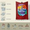 Cubist Face Flannel Throw Blanket – Vibrant Abstract Art, Soft Cozy Fleece with Maroon Background – Ideal for Couch, Bed