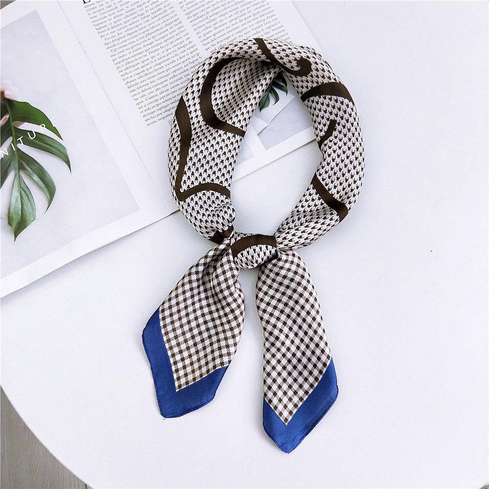 Модный декоративный шарф, повязка для волос, резинка для волос 70, маленький квадратный шарф, шелковый шарф, женский весенне-осенний универсальный маленький шарф, профессиональный шарф