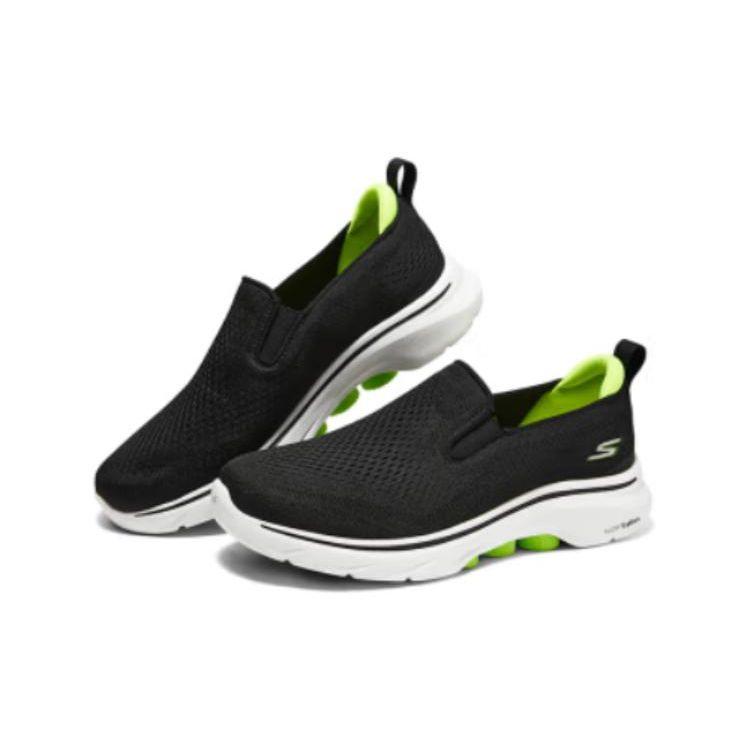Skechers Go Walk 7 Сетчатые Удобные Амортизирующие Прочные Низкие Повседневные Кроссовки Мужские Черный Белый 216637-BKLM