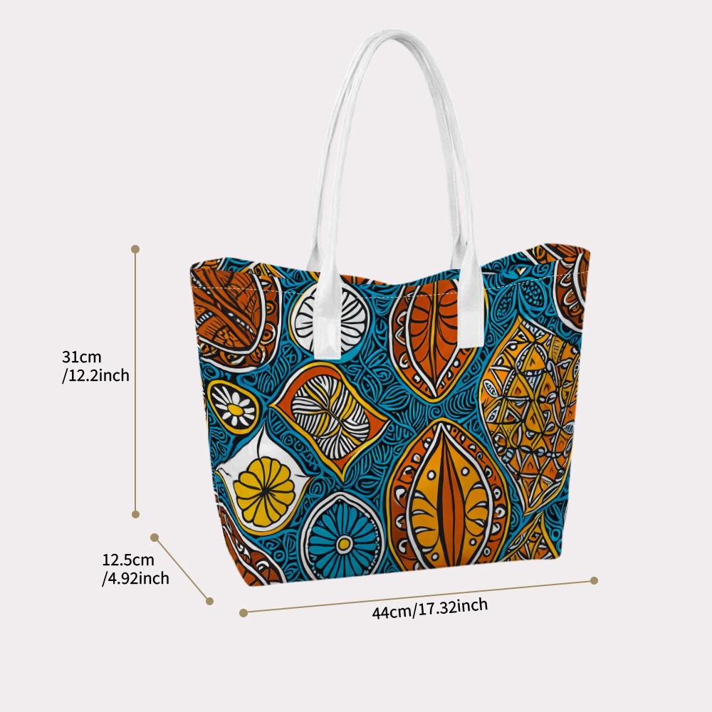Bohemian Pattern Tote Bag Fashion Casual Large Capacity Daily Use Handbag for Women Outdoor Shopping Travel Portable Carryall Shoulder Bag