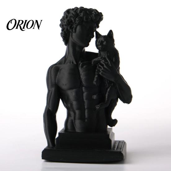 Мускулистая статуэтка Давида, 3D-печатная статуя с кошкой, Европейский классический стиль, Скульптурные ремесла для декора дома и офиса, Современное настольное украшение
