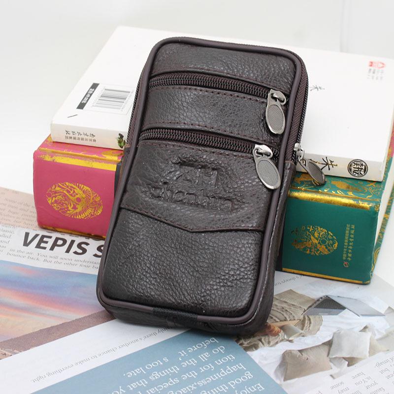 Поясной чехол для телефона из коровьей кожи - Мужской чехол на клипсе 6,7" для пожилого работника