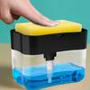 1 Pc Metal Silver Liquid Dish Soap Dispenser and Sponge Holder for Hotel Kitchen Sink, No Sponge Included, 0.37 Lb