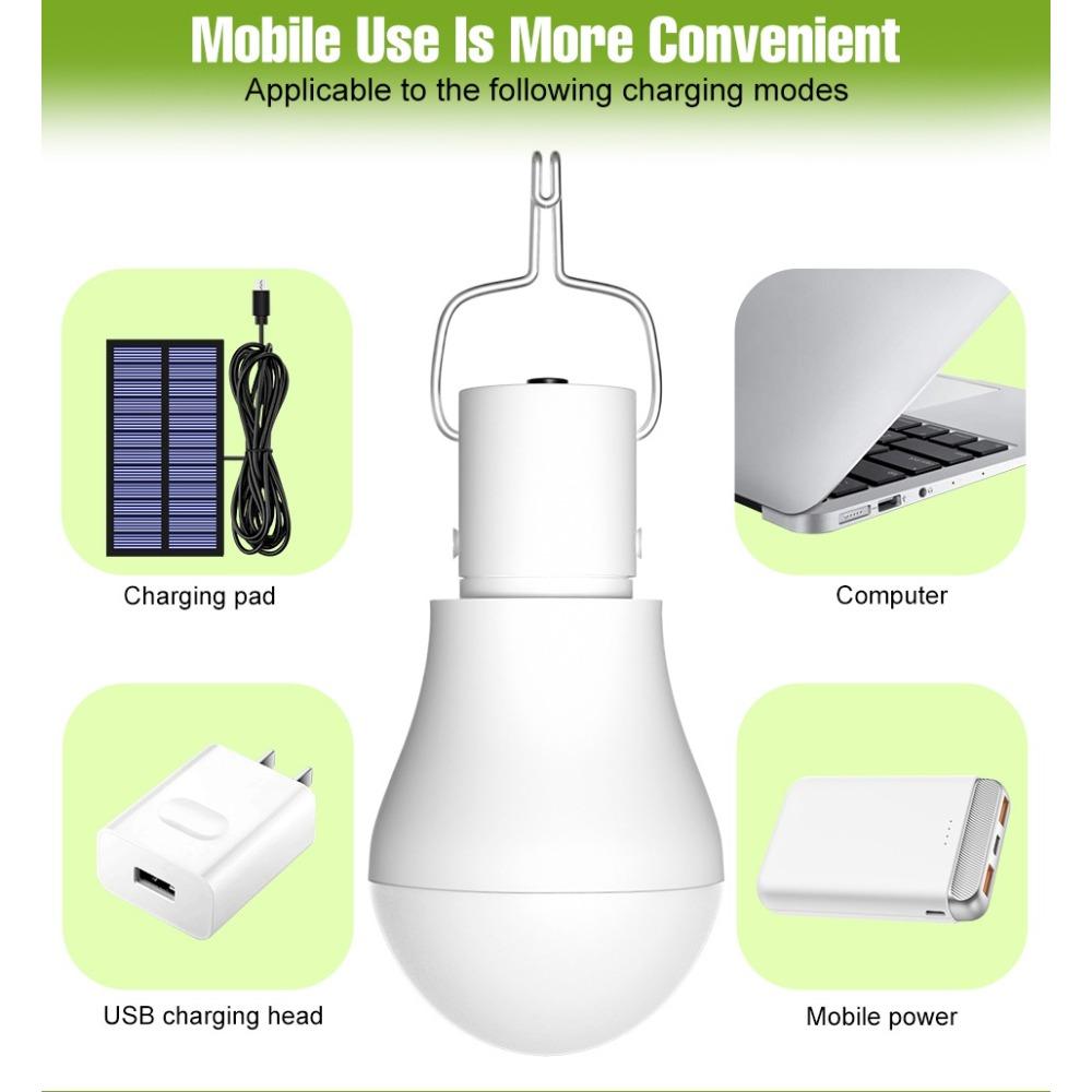 Светодиодная солнечная лампа, уличный кемпинговый светильник, садовый 15 Вт, перезаряжаемый, зарядный свет, украшение двора, подвесная, USB, комнатные аварийные лампы