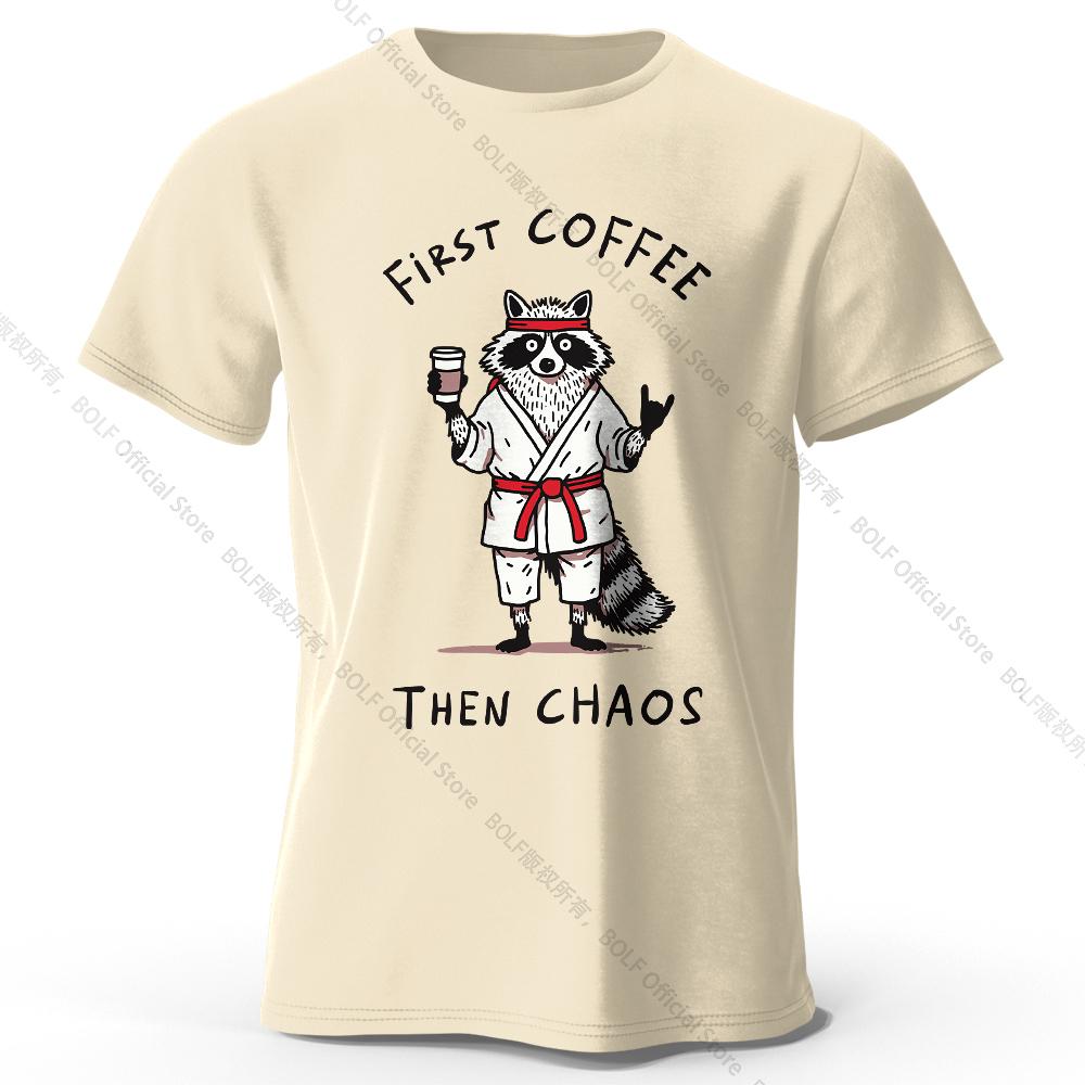 Мужская футболка с принтом "First Coffee" 100% хлопок Оверсайз Утренние графические футболки для женщин Летние топы Кафе Уличная одежда
