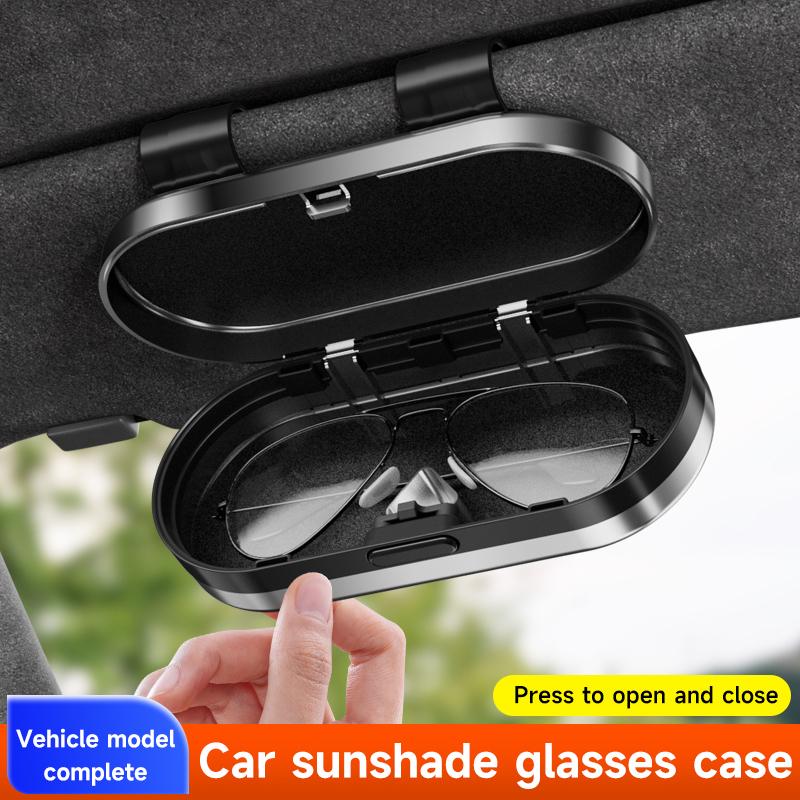Car Sunglasses Storage Box Sun Visor Eyeglasses Case For Mercedes Benz AMG GLC W203 W206 W220 W205 W211 W212 W214 W201 W210 GLE