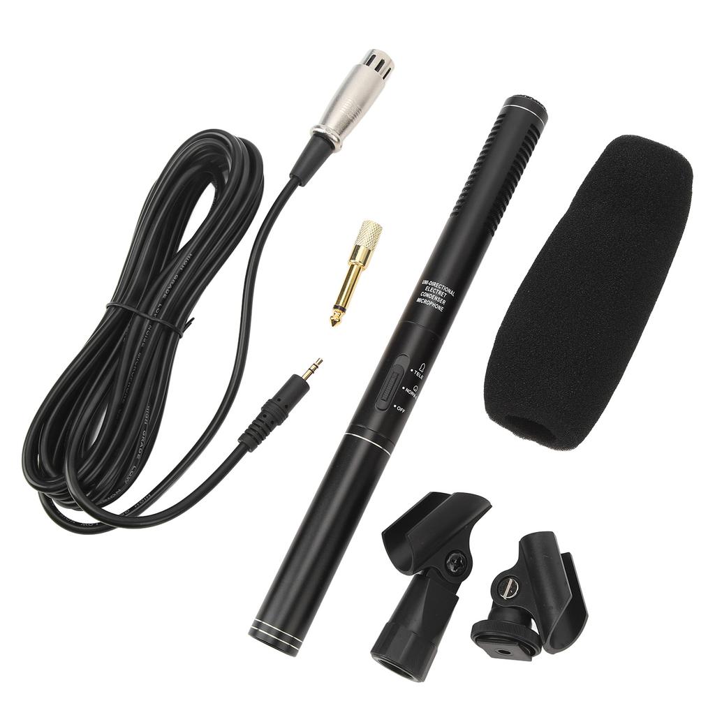 XLR Shotgun Condenser Microphone Professional Cardioid Mini Shotgun Condenser Mic Television News Reporter Interview
