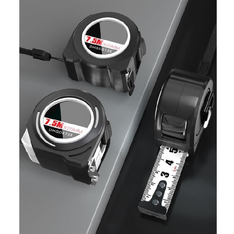 Shockproof Retractable Steel Tape Rule With Fixed Position Locking System Ergonomic Grip Strong Scale For Job Sites