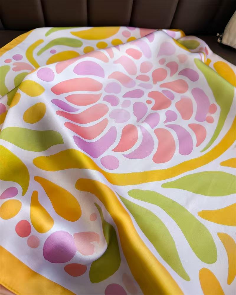 Fashion Women's Scarf, Imitation Silk, Colorful Polka Dot Print, Lightweight Neck Scarf for Office & Daily Wear