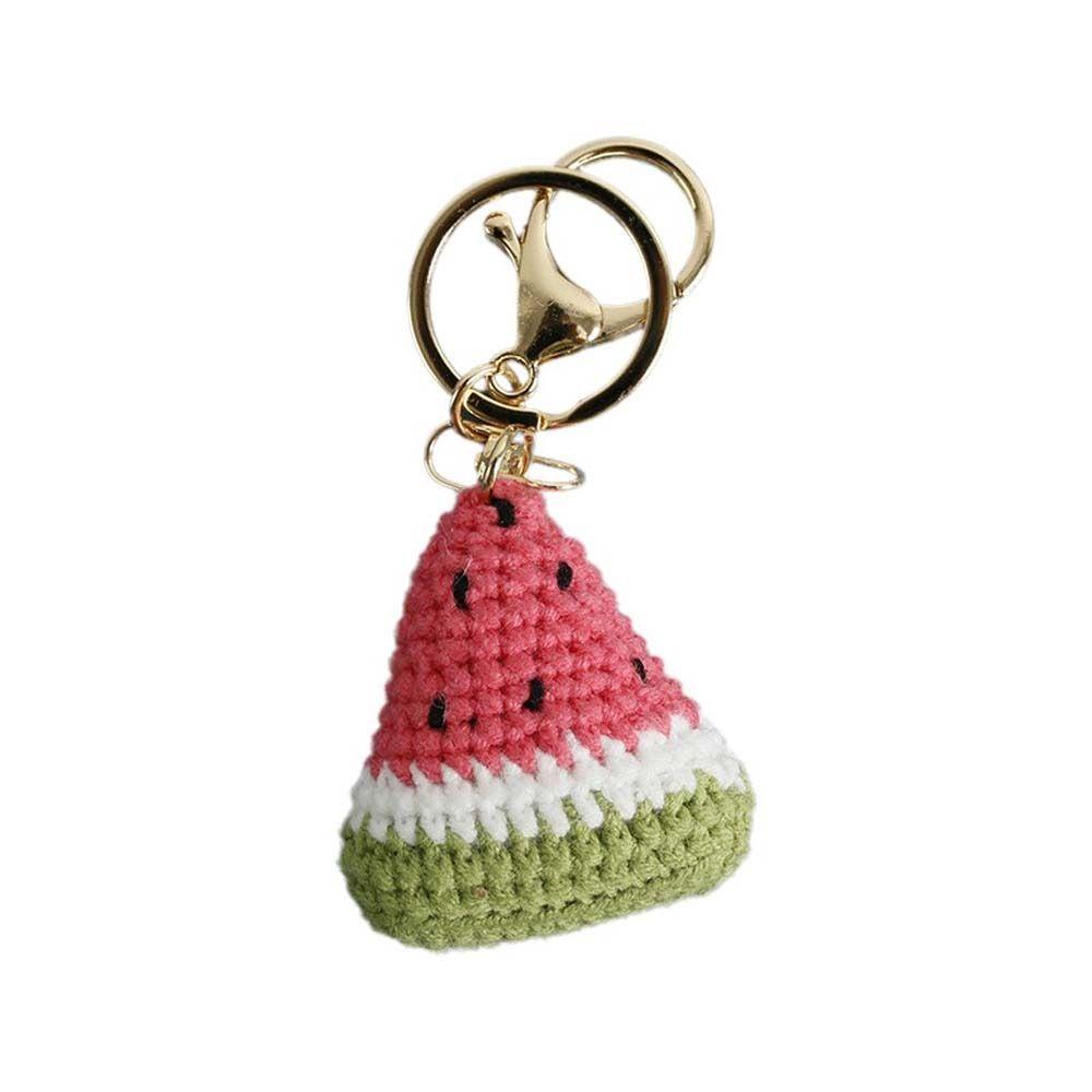 Handmade Watermelon Pendant Fruit Series Wool Crochet Pendant Weaving Keychain  Bag Charm