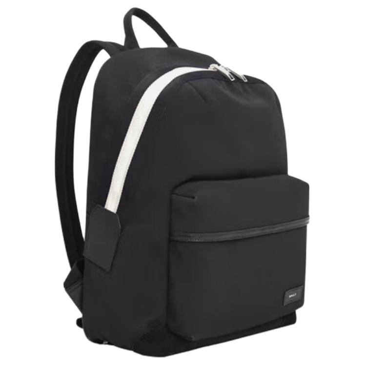 Bally Logo Zip Closure Recycled Polyester Backpack Men backpack Black 6305065