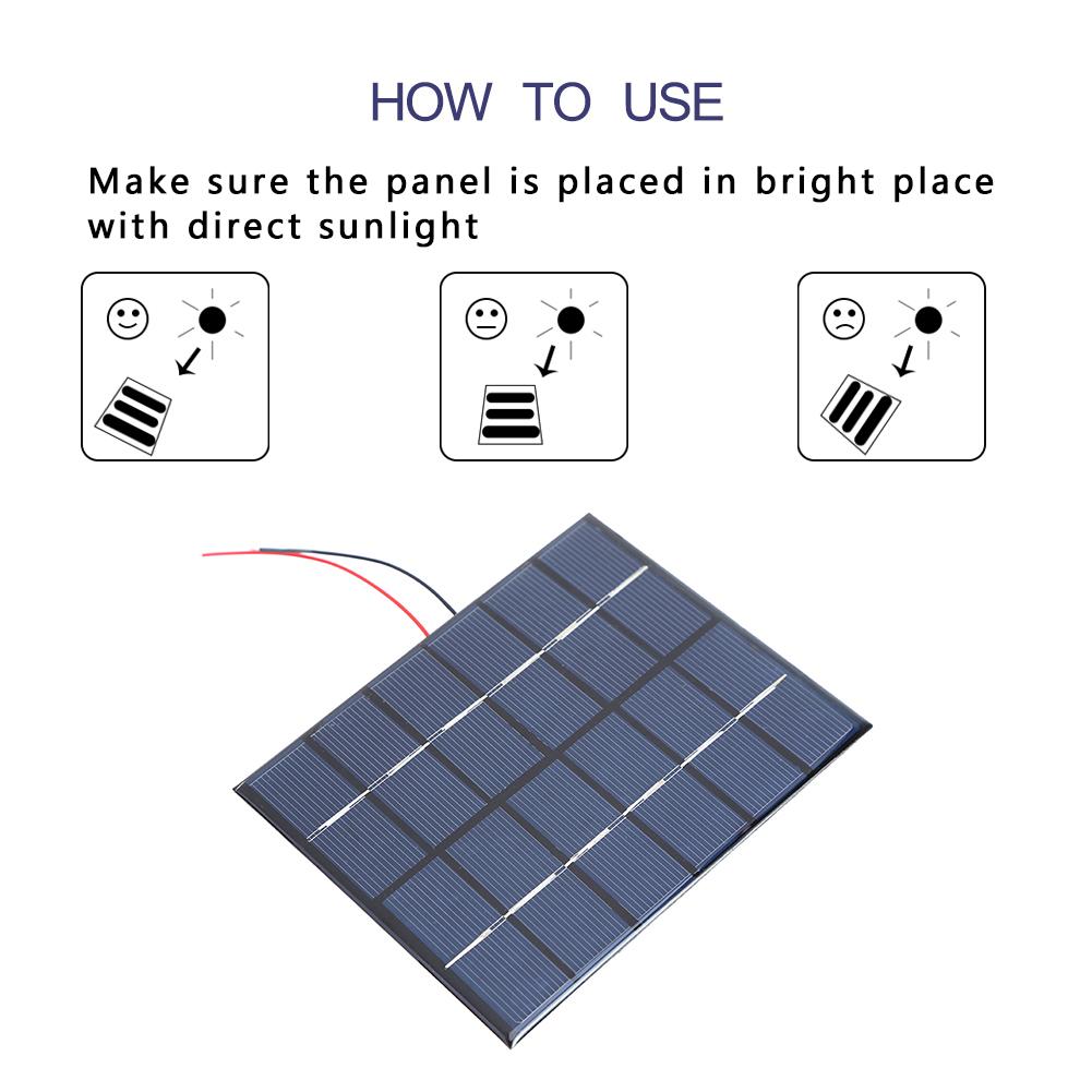 5-1pcs 2W 6V Portable Solar Panel Charger USB Outdoor Solar Panels for Phone Camping DIY Charger Generator RV Camper Accessories