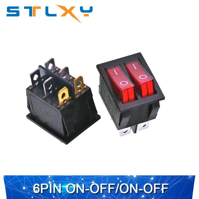 1PCS Electrical equipment with 3-digit 6-speed light switch KCD4 rocker switch power switch ON-OF-ON 30A 250VAC/16A/20A 125VA