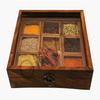 Wooden Handcrafted  Square Storage Box Multipurpose Table Top Glass Lid On Top Box