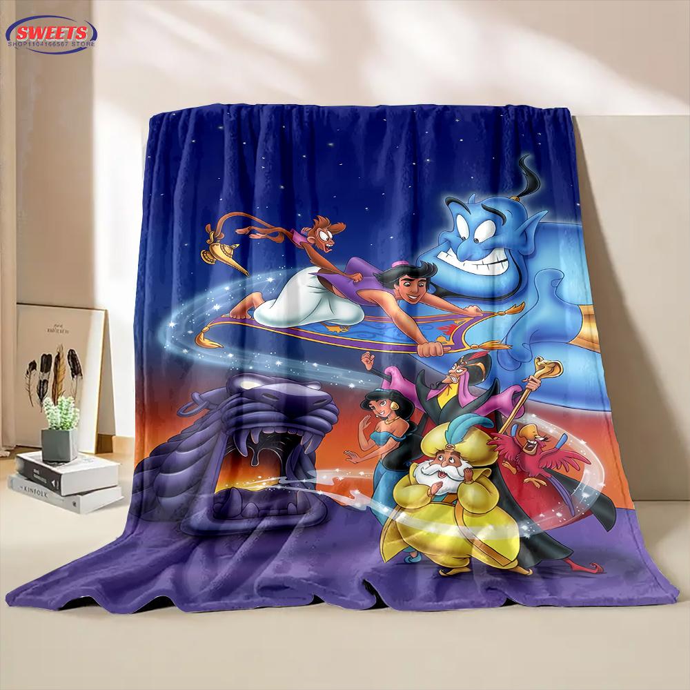 6 Sizes Princess Aladdin Blanket, Sofa Bed Cover Four Seasons Soft Fluffy Quilt Blanket, Indoor Outdoor Leisure Nap Blanket Gift
