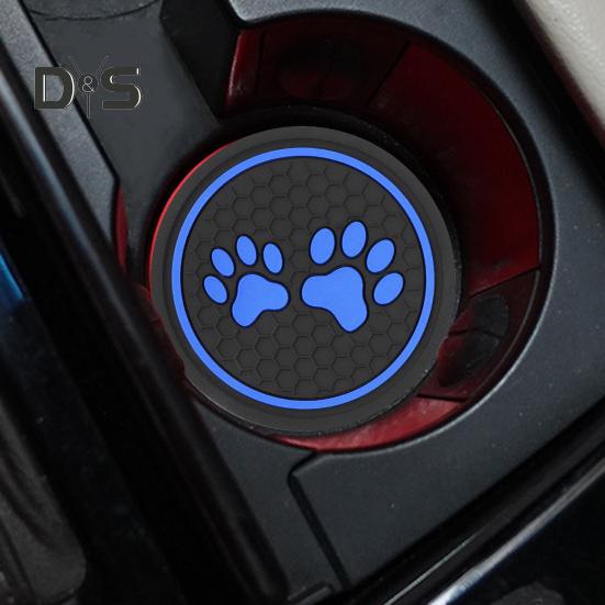 Автомобильная круглая бутылка для воды, силиконовая подставка для собачьей лапы, держатель для чашки с принтом в виде лапы, противоскользящий, устойчивый к слуху силиконовый коврик для чашки, аксессуары для салона автомобиля