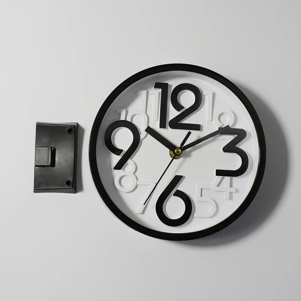 8 дюймов Простые модные настенные часы бесшумные не тикающие кварцевые круглые часы на батарейках для спальни, офиса, украшения дома