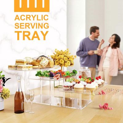 3-х уровневый акриловый сервировочный поднос, фуршет, десерт, кекс, держатель для дисплея, стойка, стойка, сервировочное блюдо для еды, свадьбы