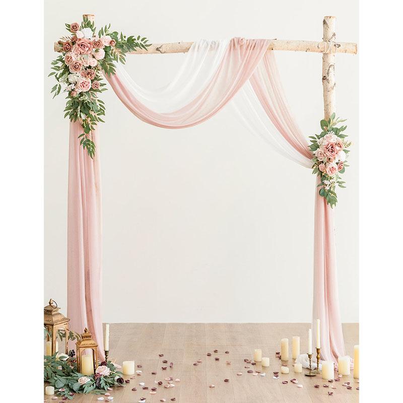 6 -10 Meters Wedding Arch Drape Fabric Sheer Chiffon Tulle Curtain Drapping Backdrop Party Supplies Drapery Ceremony Decoration