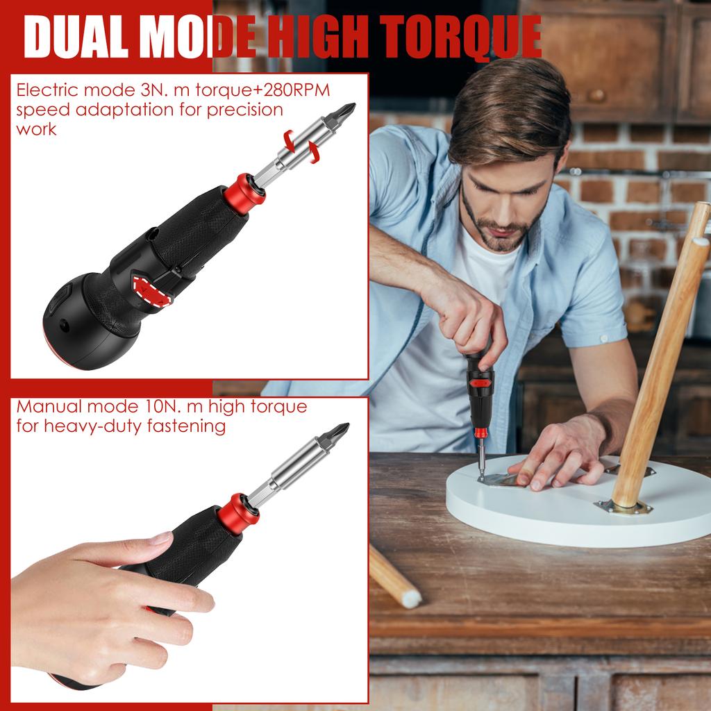 Аккумуляторная электрическая отвертка с 9 битами 3,6 В USB перезаряжаемая портативная силовая отвертка со светодиодной подсветкой высокий крутящий момент для винтов