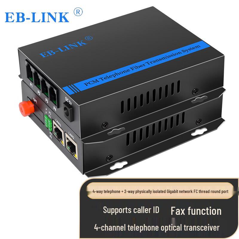 EB-LINK Multi-Channel Telephone & Ethernet Fiber Optic Transceiver