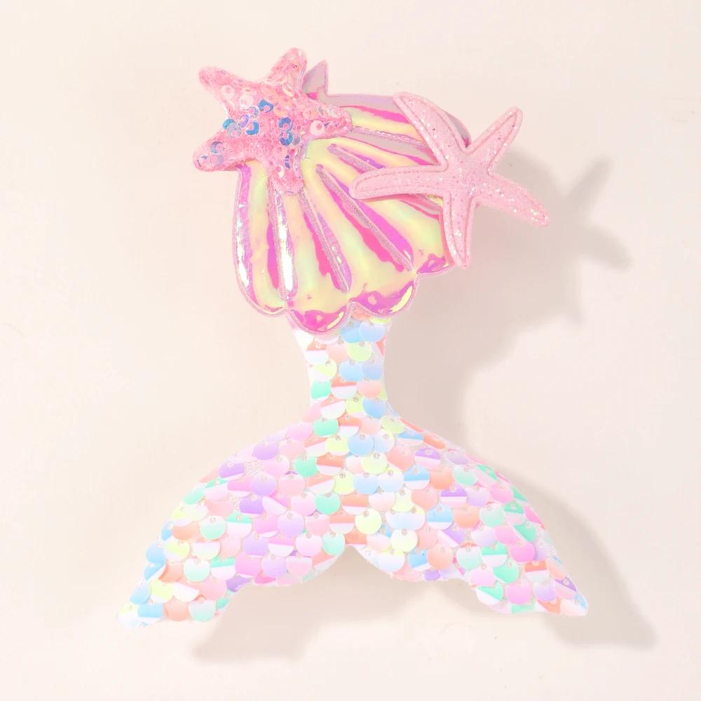 1 шт. Новая заколка для волос в виде хвоста принцессы-русалки для девочек, детская, декоративная, милая, мультяшная, детская, аксессуар для волос