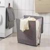 Foldable Adhesive Laundry Basket Large Capacity Waterproof Clothes Storage Basket Household Punch Free Cloth Mesh Hanging Hook
