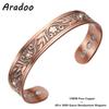 Premium Pure Copper Cuff Bracelet for Men Women 18X Powerful 3500 Gauss Magnetic Bangle Jewelry Gifts