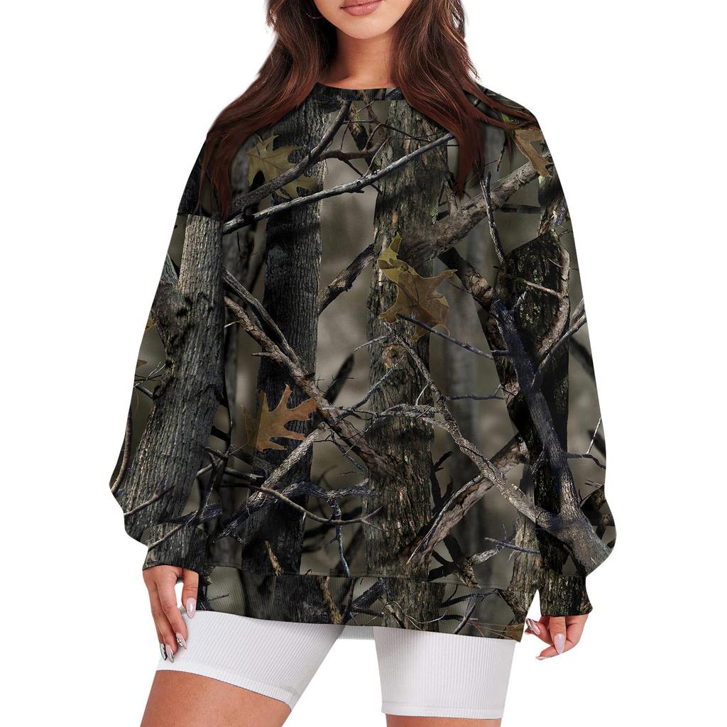 Женская повседневная модная винтажная толстовка с длинным рукавом и круглым вырезом с принтом, многослойный пуловер, топ