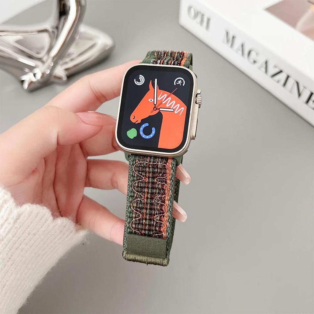 Нейлоновый спортивный ремешок-петля для Apple Watch Band 49 мм, 45 мм, 44 мм, 41 мм, 38, 42 мм для браслета-браслета IWatch 9, 8, 7, 6, 5 SE Ultra 2