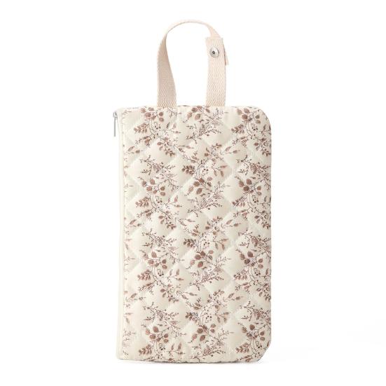 Quilted Baby Wipe Holder Floral Diaper Pouch Portable Mommy Bag Refillable Baby Wipe Dispenser