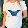 Women T Tee Short Sleeve Top Fashion 90s Casual Style Butterfly Elegant Clothes Tshirt O-neck Print Lady Female Clothing Graphic T-shirt
