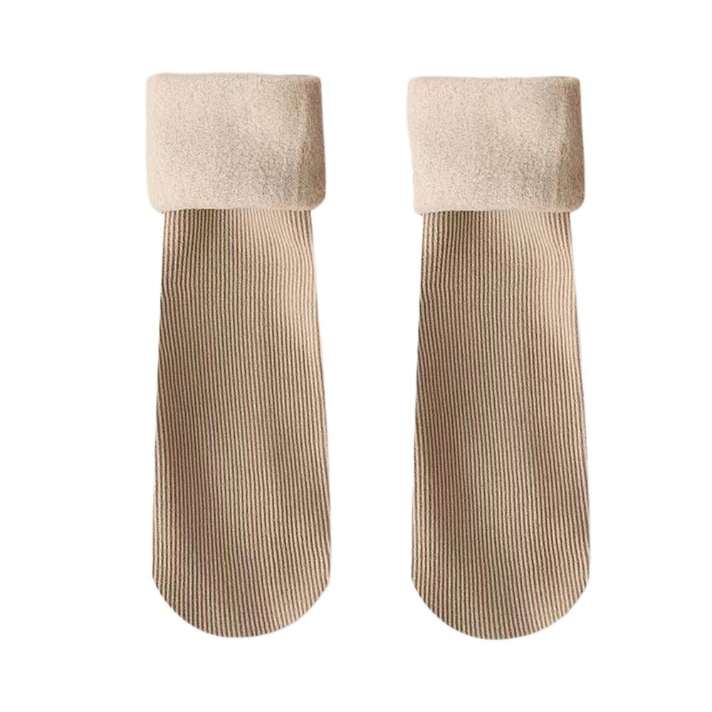 Однотонные бархатные напольные носки-гольфы, бесшовные носки для сна, толстые плюшевые носки для снега для женщин и мужчин