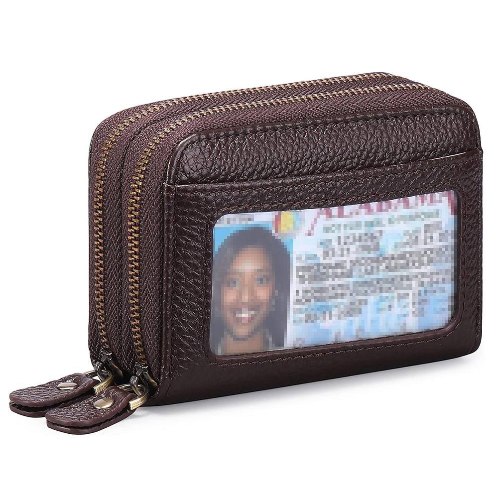 1pc Small Genuine Leather Wallet, Anti Theft Brush Protection Top Layer Cowhide Coin Pouch Bags Gift for Her