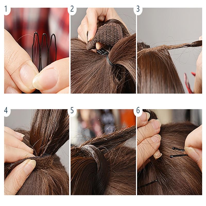 Длинная волна, обертка вокруг хвоста, зажим для наращивания волос, синтетический конский хвост, натуральные накладные волосы, термостойкое волокно