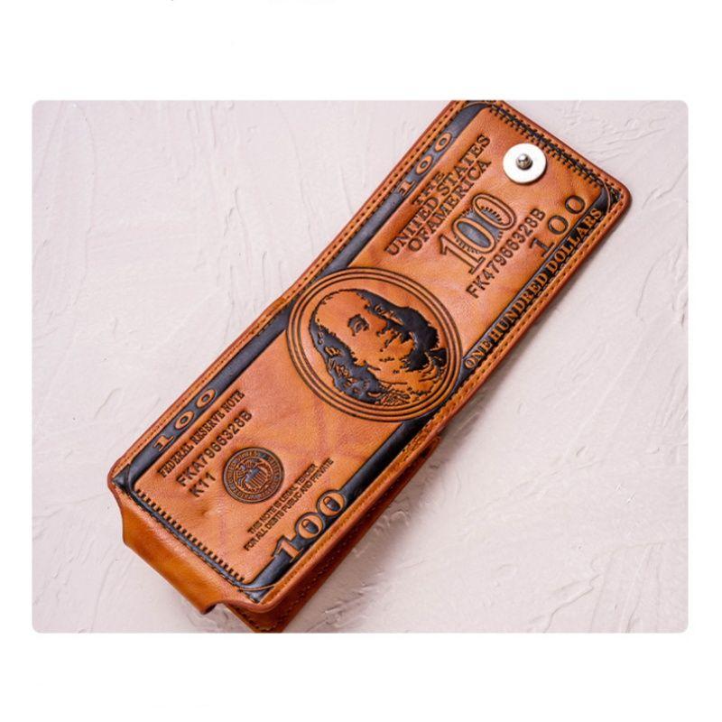 Мужские кошельки с узором в 100 долларов США, мужской кожаный кошелек, держатель для карточек, модный кошелек большой емкости, сумка-кошелек