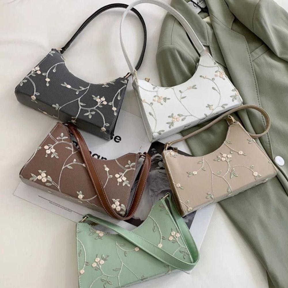 Small Handbag Embroidery Flower Korean Handbag Mini Messenger Bags Shoulder Bags Women Underarm Bag