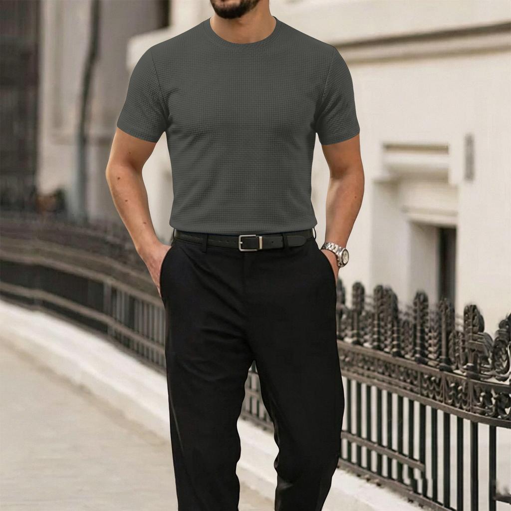 Men's Ice Silk Mesh Short Sleeve T-Shirt - Summer Breathable Cool Tee