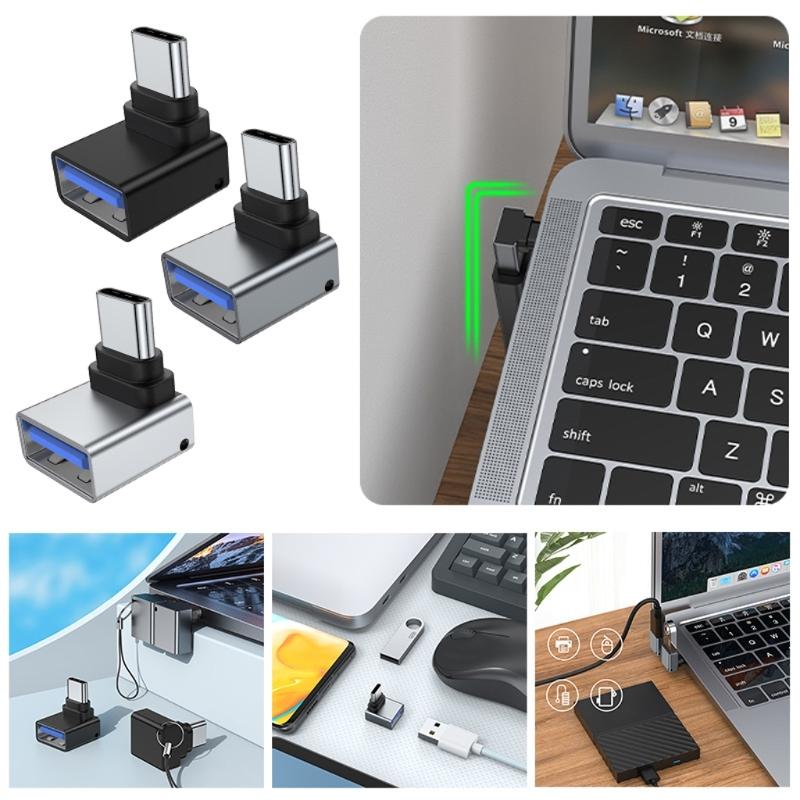 USB 3.0 Female to Type C Male 90-градусный угловой удлинитель USB C Upward Downward OTG Connector для ноутбука